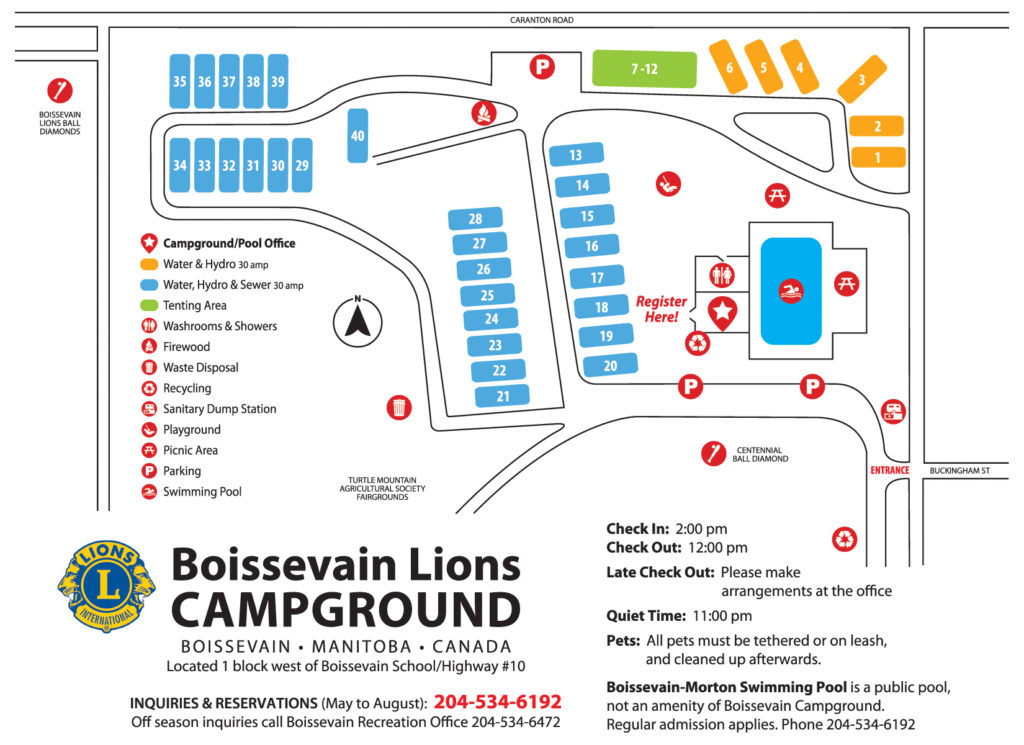 Map of the Boissevain Lions Campground